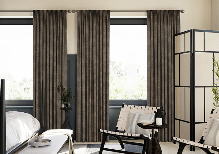 Chenille (Blackout) Pencil Pleat, Latte - Ready Made Curtains - Image 3